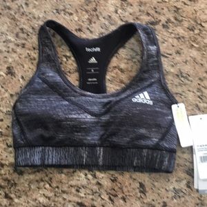 Adidas Techfit NWT ~ gym~work out bra~ Grey/white